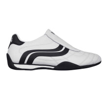 (7 UK, White/Navy) Lonsdale Mens Camden Leather Slip-on Trainers