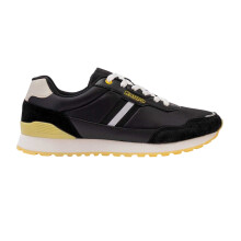 (9.5 UK, Black/Yellow) Kappa Mens Draydon Logo Suede Low Cut Trainers