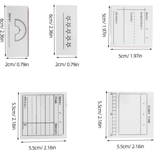5pcs Handmade Diary Stamp DIY Craft Stamps for Daily Planner Tools 1