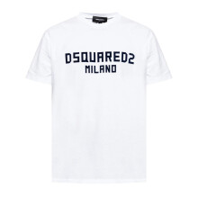 (S, White/Black) DSquared2 Mens Milano Cotton T-Shirt