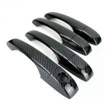 (Schwarz, ohne Knopf) Kompatibel mit Dodge Journey 2009–2013, neue Autotür aus Kohlefaser-Chrom
