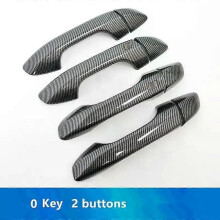(c 0key 2button) Kompatibel mit Kia Rio 2018 2019 2020 2021 Türgriffabdeckung aus Kohlefaser-Chrom