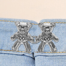 8pairs Bear Shaped Metal Waist Buttons Replacement Tighteners for Jeans Pants Adjustable Button Extenders Waist Slimmer
