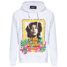 (XL, White) DSquared2 Mens Bob Marley Hoodie
