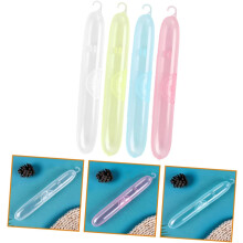 Set di 4 astucci trasparenti da viaggio per spazzolini da denti, organizer portatili per spazzolini e porta dentifricio.