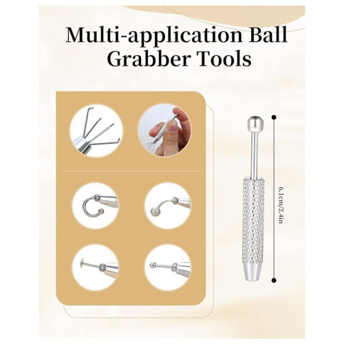 Piercing Taper  Grabber Tool for Changing Jewelry -Flat Back Earrings Applicator Tool,Body Piercing Kit 2