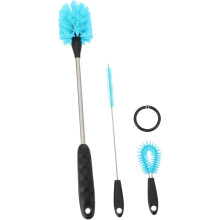 Set di 3 spazzolini per la pulizia di tazze di vetro e bottiglie di latte, multifunzionali, con setole in nylon.