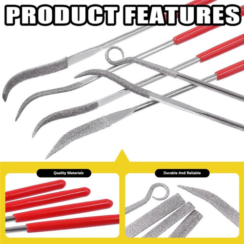 11-Piece  Diamond File Combination Set, Multi-Function Needle File Set for Woodworking, Sanding, Jewelers, Metal 1