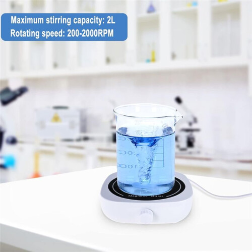 Magnetic Stirrer  Lab Stir Mixer Portable Stirrer Plate 2L for Laboratory Projects US Plug 1