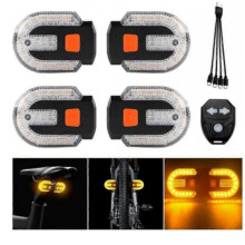 Último juego de luces para bicicleta de 4 piezas (modelo 2026) que incluye intermitentes, sirena y mando a distancia recargable por USB
