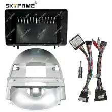 (Komplettes Set silberfarben) Passend für Kfz-Armaturenbrettrahmenadapter, Canbus-Box-Decoder, Android-Autoradio-Einbausatz