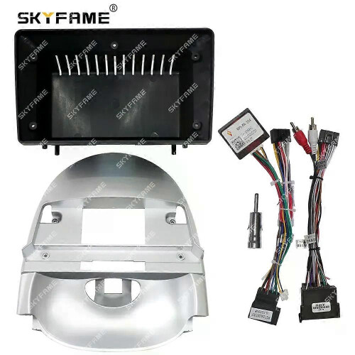 (Komplettes Set silberfarben) Passend für Kfz-Armaturenbrettrahmenadapter, Canbus-Box-Decoder, Android-Autoradio-Einbausatz