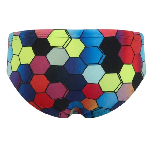 Speedo (XXS, Multicoloured) Speedo Mens Geometric Hexagon Full Coverage Swim Briefs 1