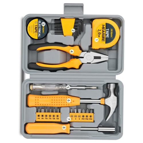 HI-SPEC Tool Set General Household Hand Tool Kit with Plastic Toolbox Storage Case  for Woman-Include All 1