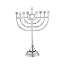 Hanukkah Menorah Upgrade Cups W, Star of David Candle Holders 9 Branches, Non Tarnish, Jewish Gifts