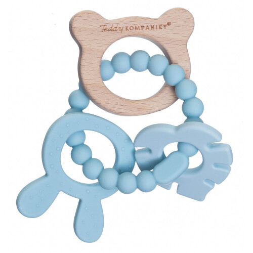 Teether Ring for Babies, Silicone & Wood, Soothes Gums