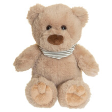 Beige Teddy Bear with Scarf, 25cm, Recycled Filling
