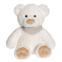 Cream Teddy Bear with Scarf, 35cm, Recycled Fill