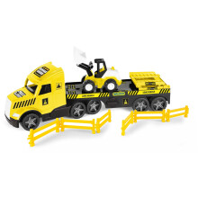 Tow Truck with Bulldozer and Safety Barriers, 78 cm