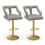 Verstellbare Samt-Barhocker, drehbar, 2er-Set, Grau 1