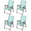 Set van 4 opklapbare tuinstoelen met armleuningen, mintgroen 1