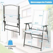 Set van 4 opklapbare buitenstoelen, weerbestendig, wit