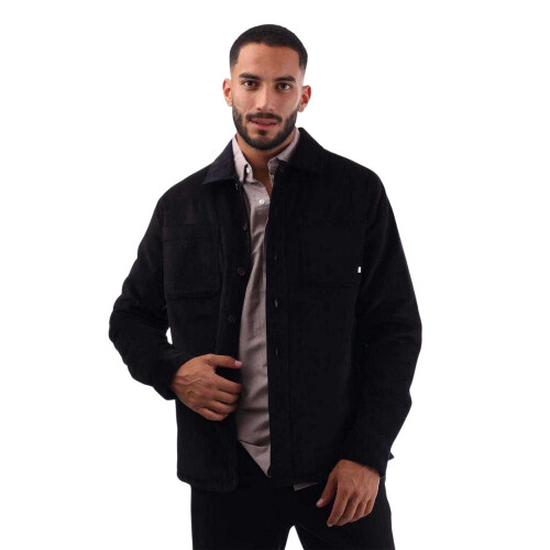Farah (XXL, Navy) Farah Mens Plain Peached Overshirt 1