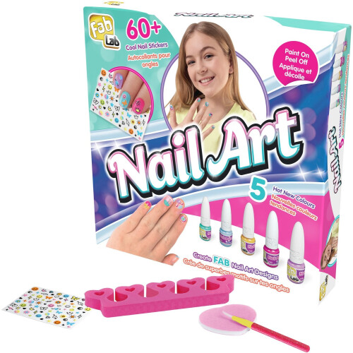 Kit de decoração de unhas com 7 esmaltes e decorações de coração. 1