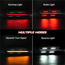 LED Rear Bumper Reflector Lights for 2016-2020 Tail Lights Brake Lights Dynamic Turn Signals Lights