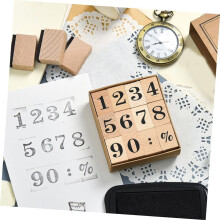 Set di 2 timbri numerici in legno, timbri in gomma intagliati, accessori fai da te per scrapbooking e lavori manuali.