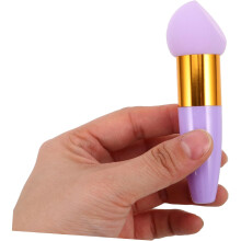 3 spugnette angolate per il trucco con manico, spugnette per fondotinta in polvere, per sfumare il trucco, strumento cosmetico per il viso da donna