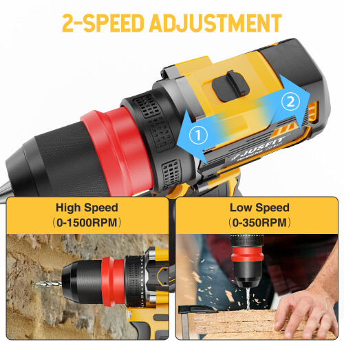 (2 Battery) Jusfit Cordless Impact Drill Driver 2000Mah 2
