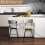 Drehbare Barhocker, 2er-Set, Beige, Leinenbezug 5