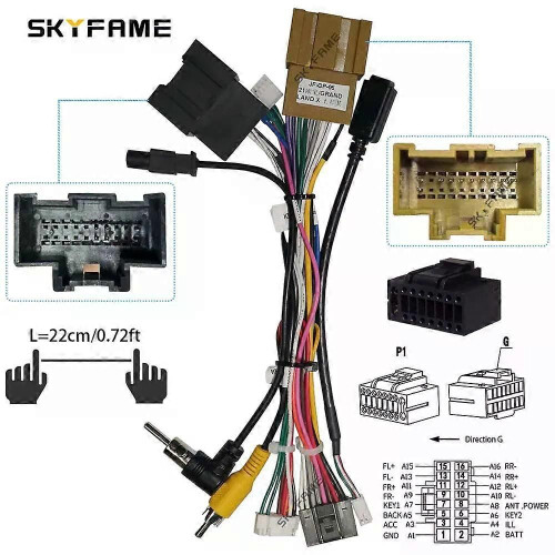 (Canbus-WC-Kabel) Gilt für 16-poligen Kabelbaumadapter-Decoder-Android-Radio-Stromkabel für Opel 1