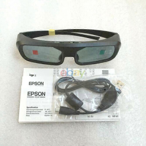 RF Active Shutter 3D Glasses Compatible with Epson Projector EH-TW5100 ELPGS03, Rechargeable 3D Eyewear with USB Charging Cable 2