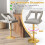 Verstellbare Samt-Barhocker, drehbar, 2er-Set, Grau 4