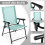 Set van 4 opklapbare tuinstoelen met armleuningen, mintgroen 5
