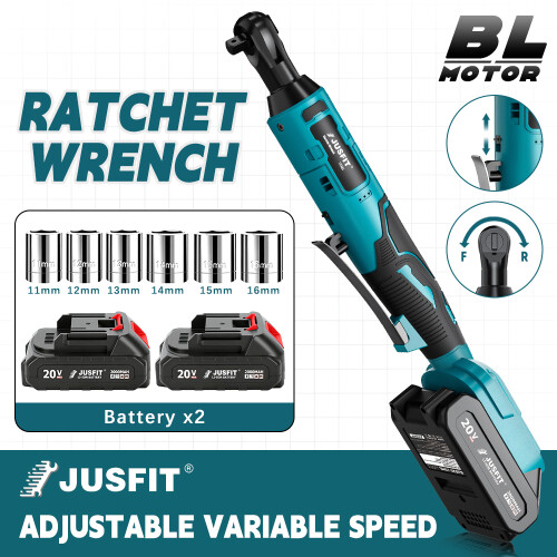 (2 Battery) Cordless Ratchet Wrench Extended Reach 1