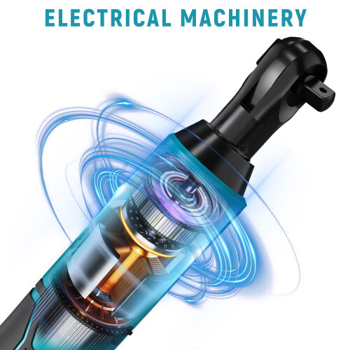 (2 Battery) Cordless Ratchet Wrench Extended Reach 2
