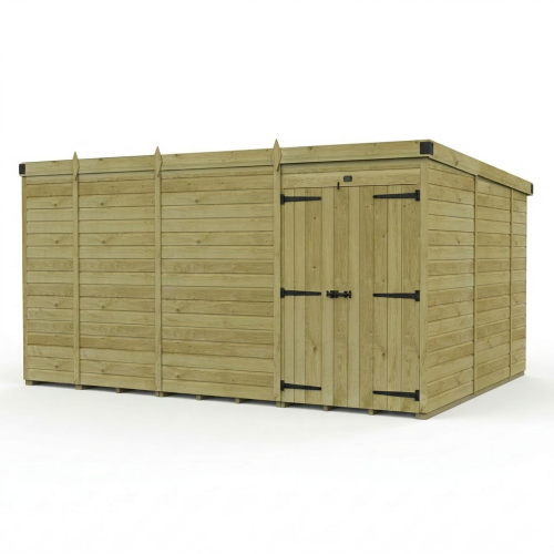 13 x 10 Pent Shed Tanalised (Double Door, No Windows) 1