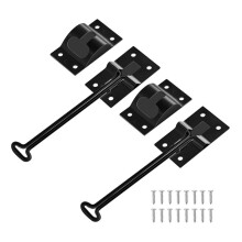 2 Pcs Soporte de Puerta de RV con Cierre Silencioso, Mejora de Soporte de Puerta de Metal Negro Sin Ruido, Pestillo de Puerta de Remolque, Gancho