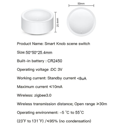 Tuya ZigBee Knob  Wireless Scene Button Rotatable Dimmer   Home Automation Linkage Remoter 1