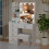 White Dressing Table &6 Drawers &LED Lights Mirror 10