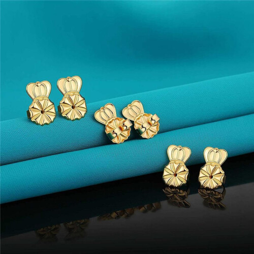 3-Pairs Earring Backs,Earring Backs Lifter for Heavy Earrings, Adjustable Hypoallergenic Secure Earring Backs(Gold) 1