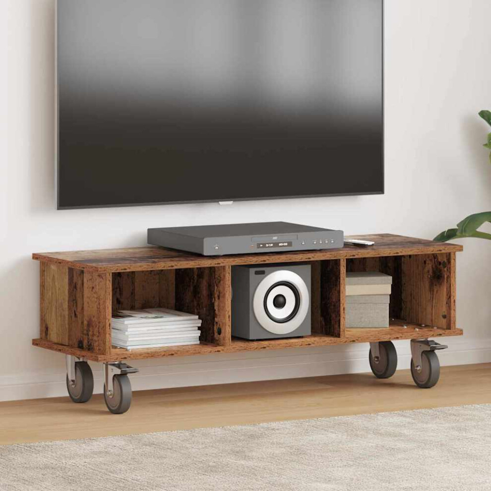 Vidaxl Tv Stand Old Wood 100 X 35 X 35 Cm Engineered Wood