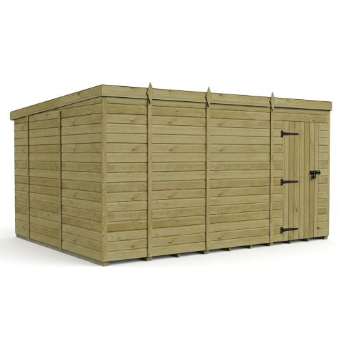 13 x 10 Pent Shed Tanalised (Single Door, No Windows) 1