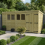 14 x 10 Pent Shed Tanalised (Double Door, With Windows) 1