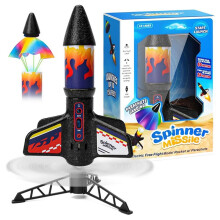 Children Rocket Launcher Toy with Parachute Self Launching Motorized Space Rocket Toys Outdoor Launch Game for Boys Kids