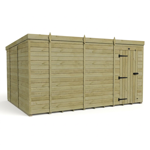 14 x 10 Pent Shed Tanalised (Single Door, No Windows) 1