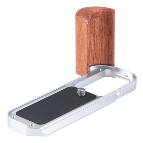 JLWIN Wooden L-Shape Side Handle Grip for  X-T30 III Camera Quick Release Arca Swiss Tripod Mount Plate Silver 1